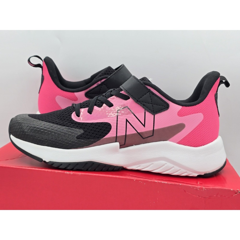 New Balance Big Kid's Rave Run V2 Bungee Lace Team - Pink Black Sz 7 Wide NEW - Picture 12 of 13